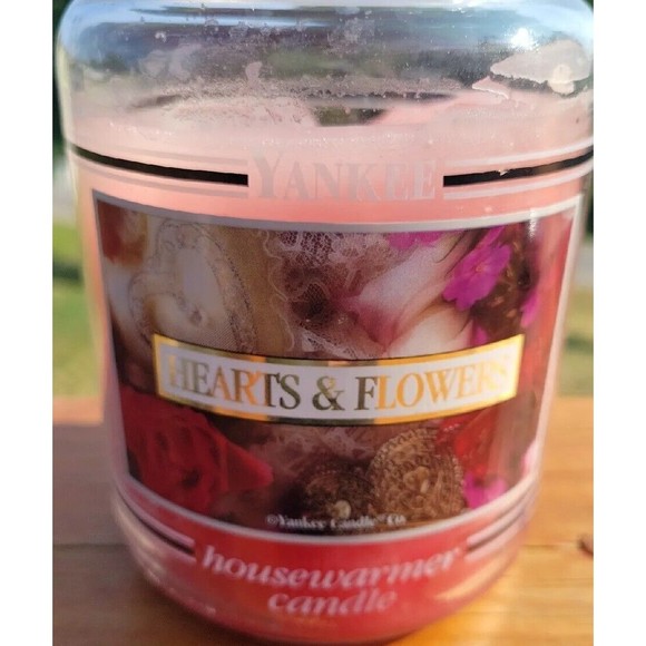Yankee Candle Hearts & Flowers Black Band White Label 22 Oz Jar Retired RARE - Picture 14 of 14
